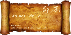 Szalkai Béla névjegykártya